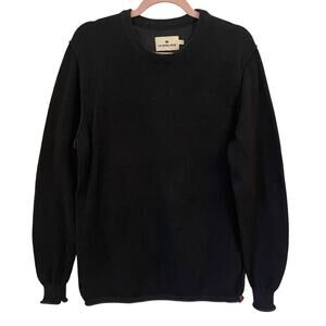 The Normal Brand Jimmy Crewneck Sweater Men’s M Heather Black Roll Hem Cotton